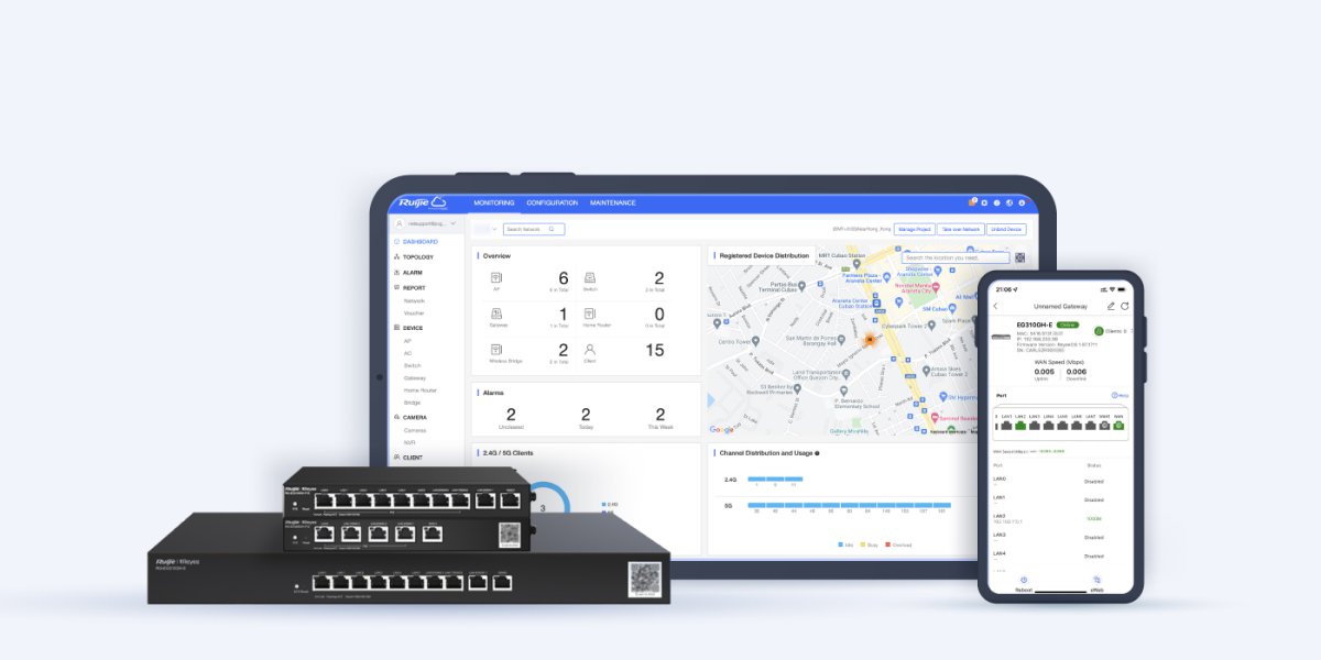 Ba model dòng EG300: EG310GH-P-E, EG305GH-P-E, EG310GH-E quản lý trên Ruijie Cloud