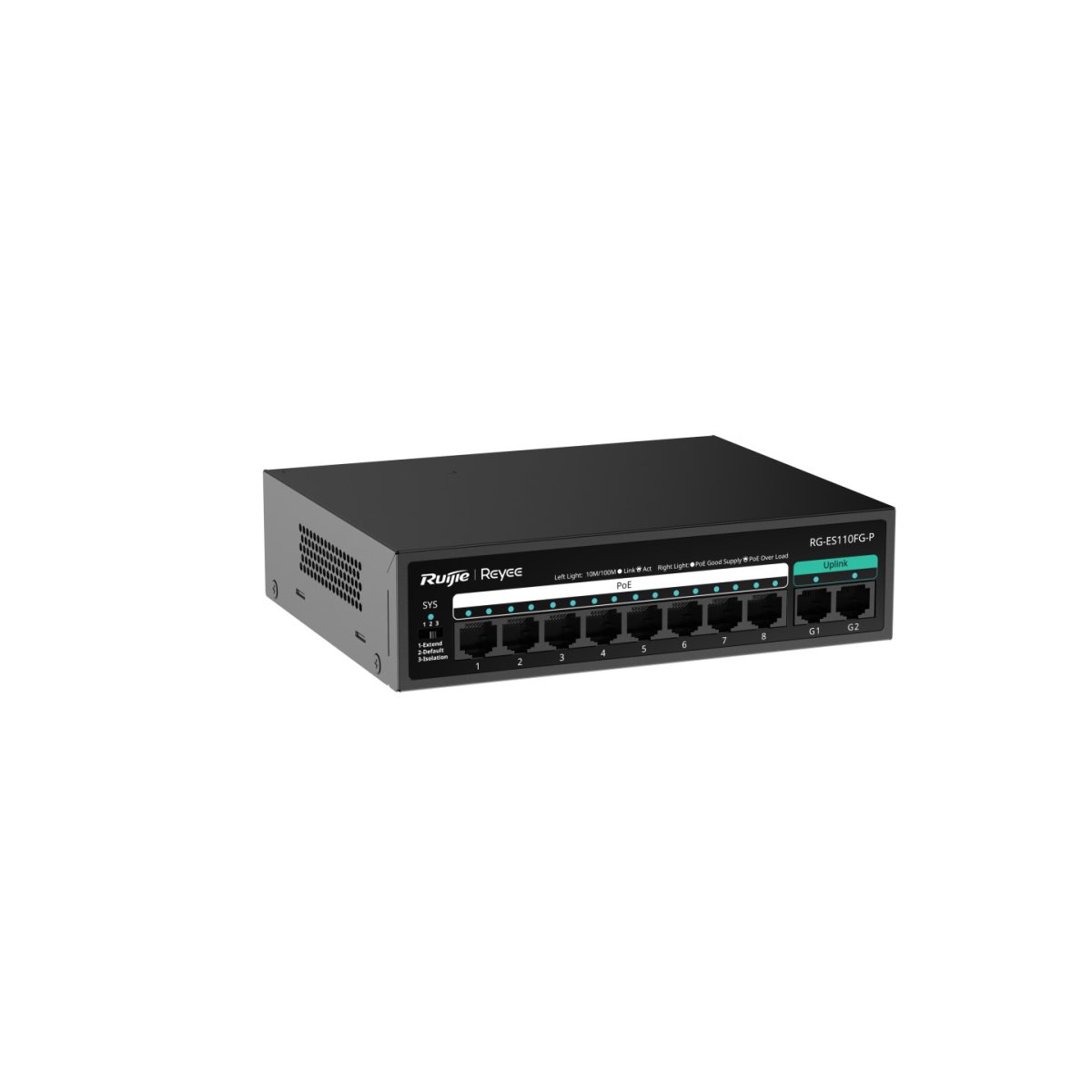 Switch Ruijie Reyee RG-ES110FG-P nhìn nghiêng