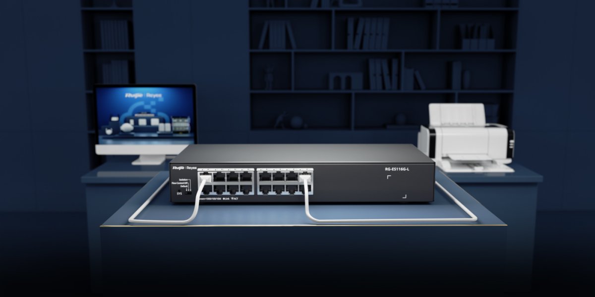Switch Ruijie Reyee RG-ES116G-L 16 cổng Gigabit vỏ kim loại