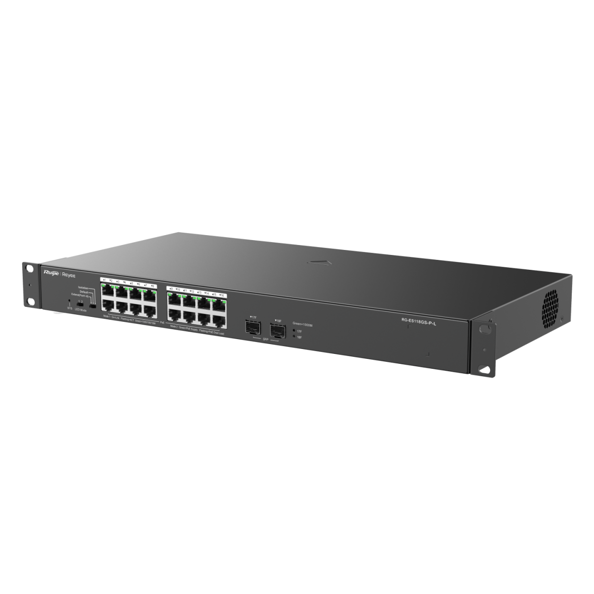 Switch Ruijie Reyee RG-ES118GS-P-L nhìn nghiêng