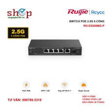 Switch PoE Ruijie Reyee RG-ES206MG-P 6 cổng (4 PoE 2.5G 70W, 1 SFP+ 10G)