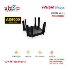 Router Wi-Fi 6 Ruijie Reyee RG-EW6000GX AX6000, cổng 2.5G, 8 ăng-ten, hỗ trợ Mesh