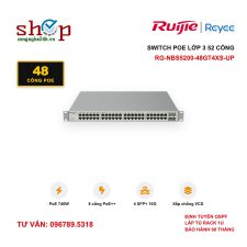 Switch PoE lớp 3 Ruijie Reyee RG-NBS5200-48GT4XS-UP 48 cổng PoE 740W, 4 SFP+ 10G