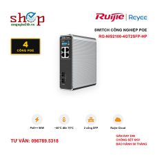 Switch công nghiệp PoE Ruijie Reyee RG-NIS2100-4GT2SFP-HP 6 cổng (PoE++ 90W, 2 SFP)