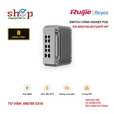 Switch công nghiệp PoE Ruijie Reyee RG-NIS3100-8GT2SFP-HP 10 cổng (8 PoE+ 240W, 2 SFP)