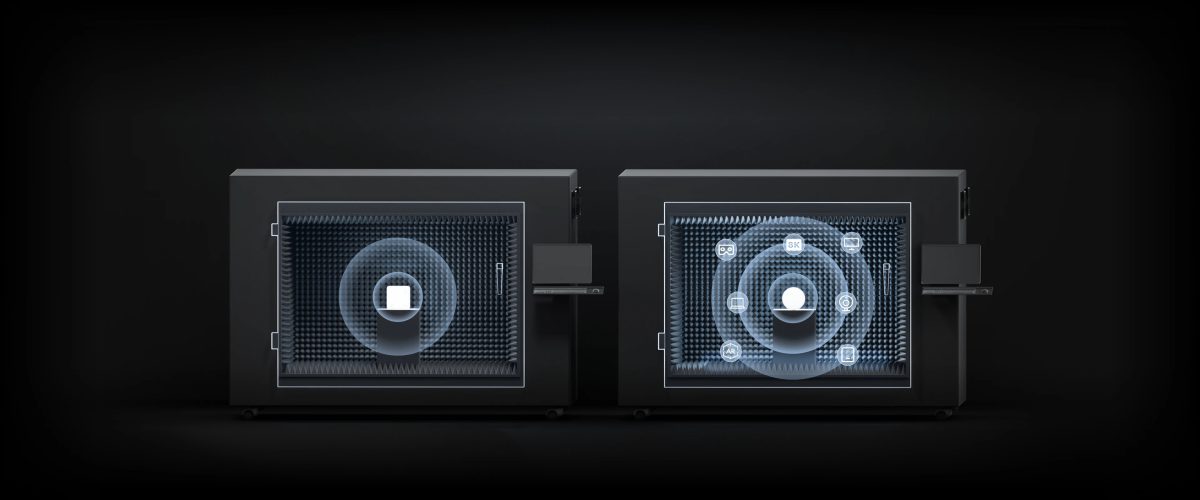 So sánh vùng phủ sóng của RG-RAP72 với AP Wi‑Fi 6 thông thường trong phòng thử nghiệm
