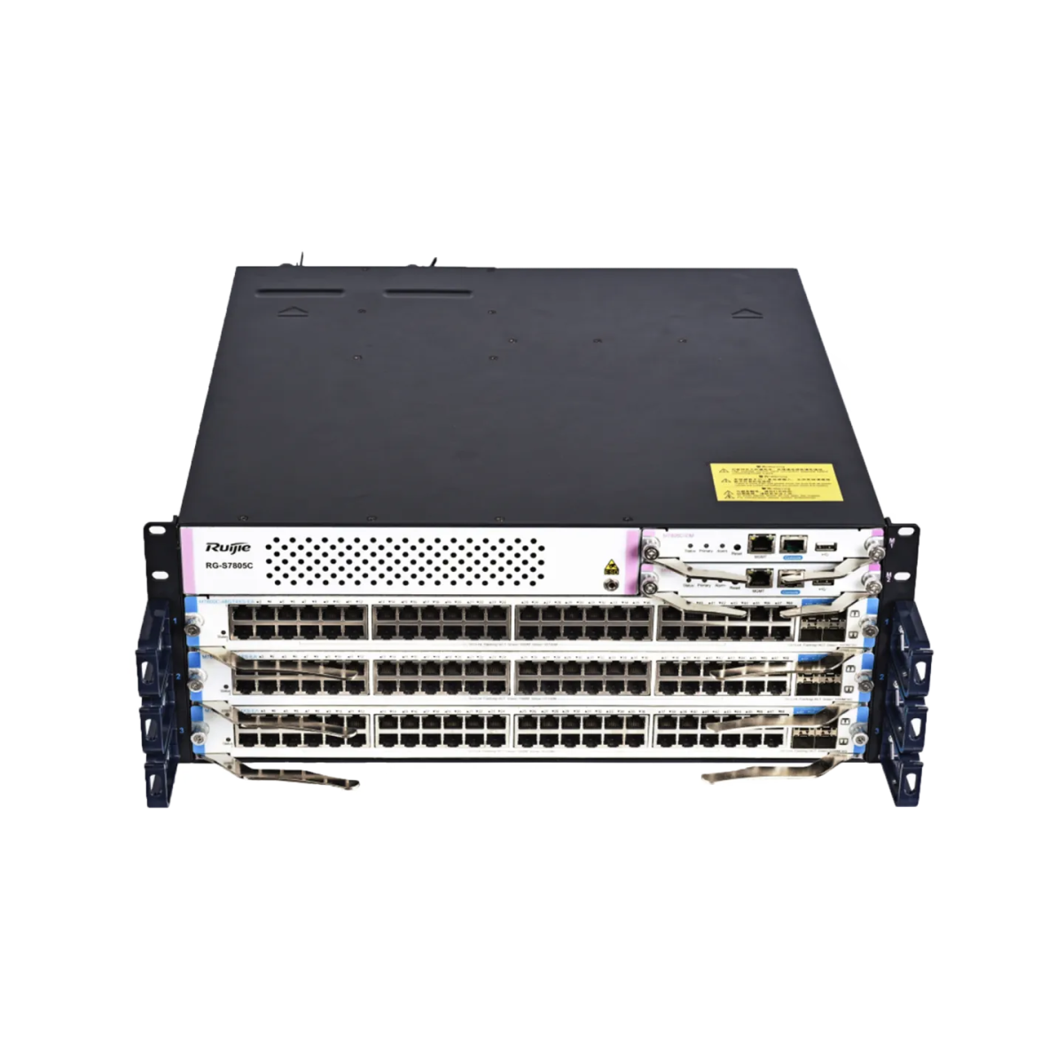Ruijie RG-S7805C lắp đủ 3 line card và supervisor
