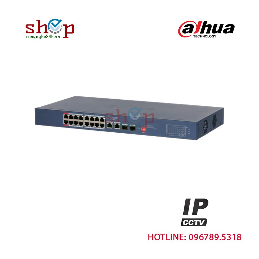 Switch PoE Dahua DH-CS4220-16GT-135 20 cổng (16 PoE) Gigabit 135W quản lý Cloud