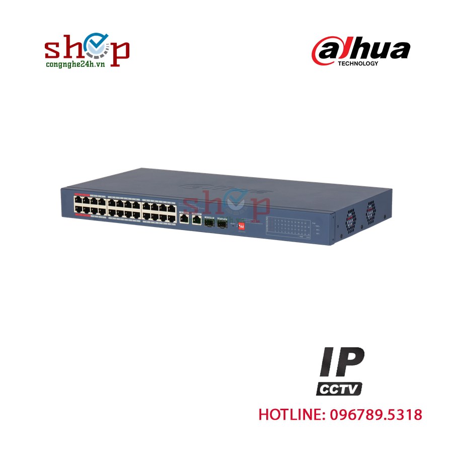 Switch PoE Dahua DH-CS4226-24ET-240 26 cổng (24 PoE) 240W quản lý Cloud