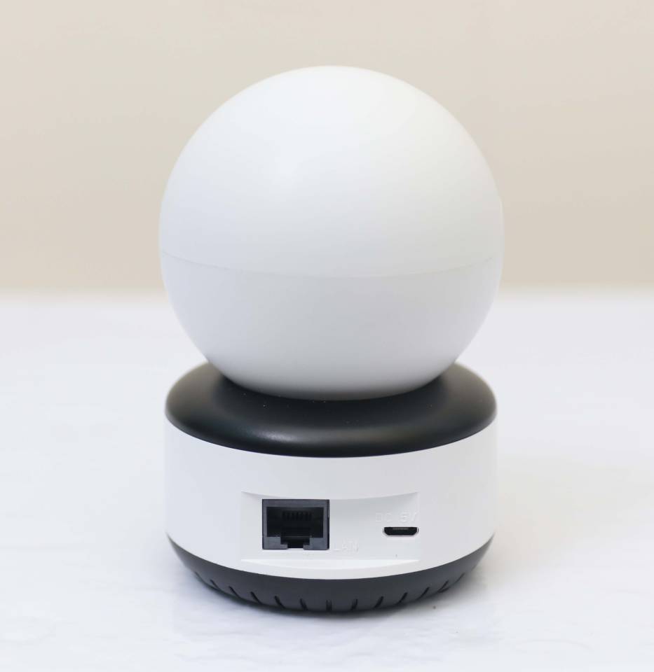 Mặt sau Vitacam C1290 Pro: cổng mạng LAN và cổng nguồn